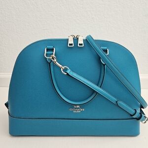 Coach Sierra Satchel Large Dome Handbag Purse In Teal